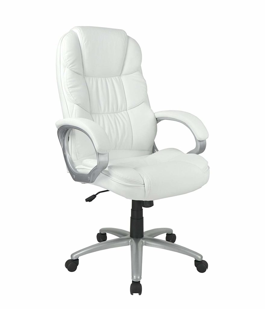 белый кожаный стул для компьютера